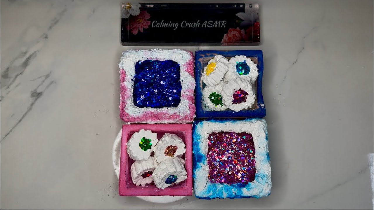 2 of 4 Half Pasted Glitter Bomb Boxes | Calming Gym Chalk Crush | ASMR