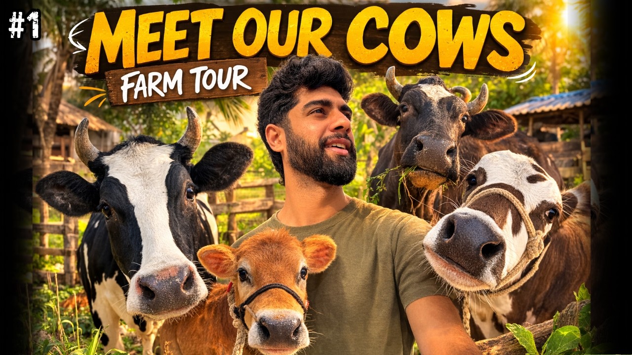 Farm Tour 🌿 - Meet Our Cows 🐄 |  FarmHouse Life | Tejas KK Vlogs #vlog #farmvlog