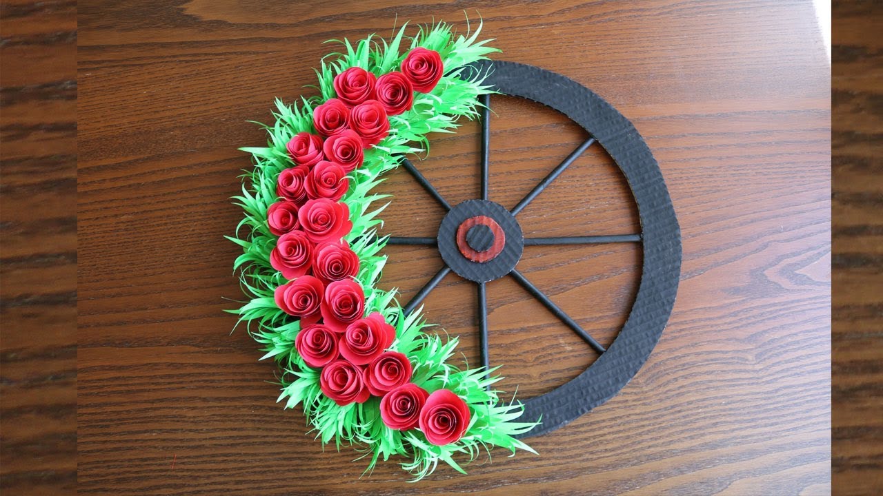 Paper Flower Wall Hanging - DIY Hanging Flower  - Wall Decoration ideas