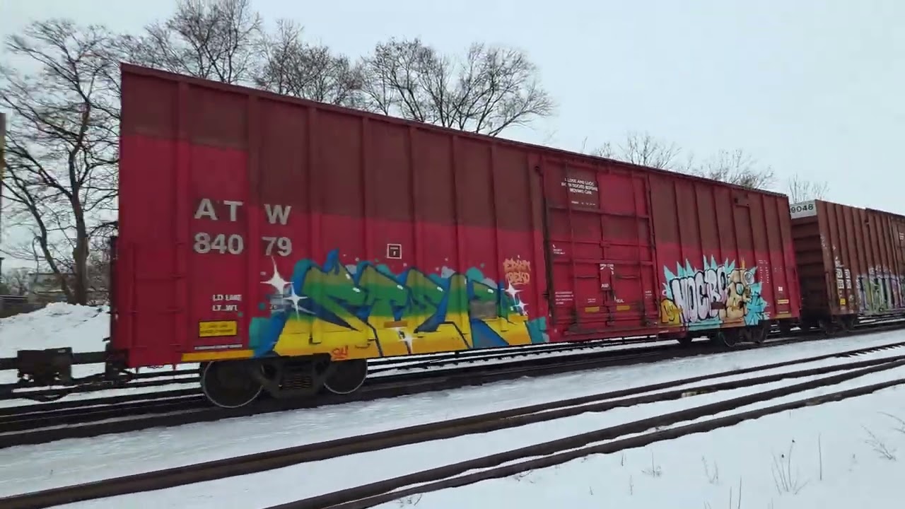 KCS 4687 & CP 8824 lead a train up the BNSF route in Onalaska, Wi. 2/24/26