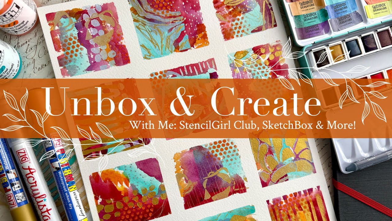 Unbox & Create With Me: StencilGirl Club, SketchBox & More!