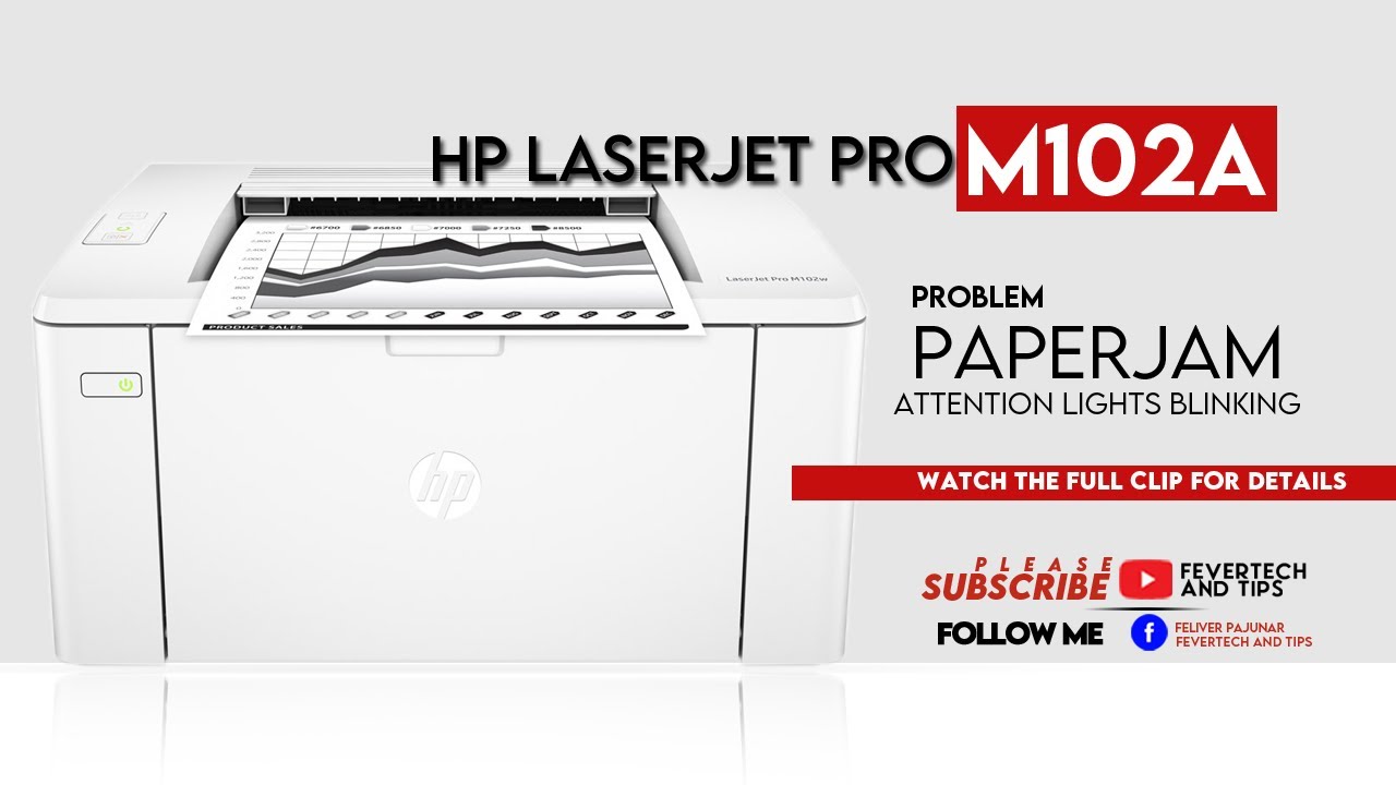 Hp Laserjet Pro M102a | PAPER JAM | ATTENTION LIGHTS BLINKING