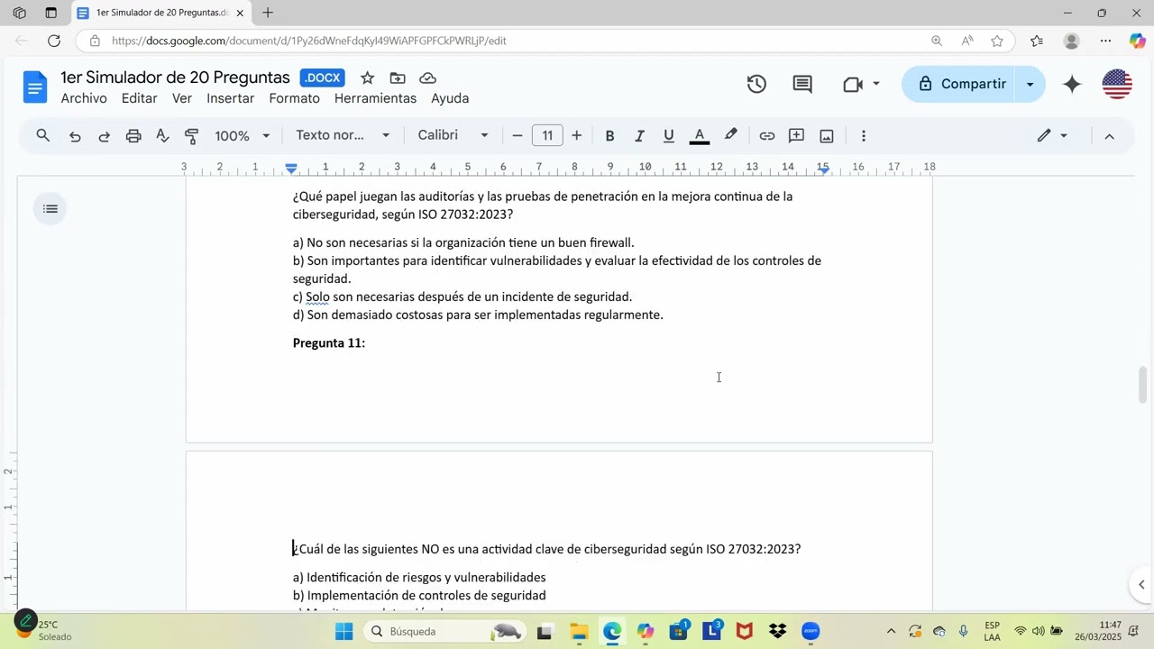 ISO27032:2023 - Ciberseguridad - 1er Simulador