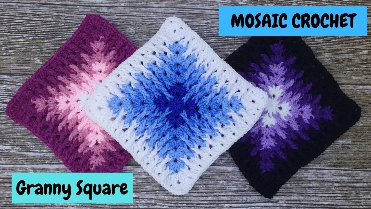 Beautiful Granny Square | Mosaic Crochet | Easy Mosaic Granny Square | Continuous Square