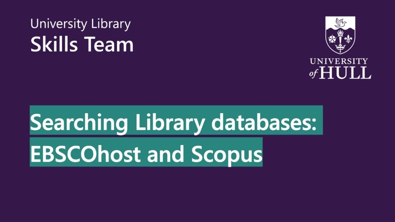 Finding quality journal articles for PG: Searching Library databases - EBSCOhost and Scopus