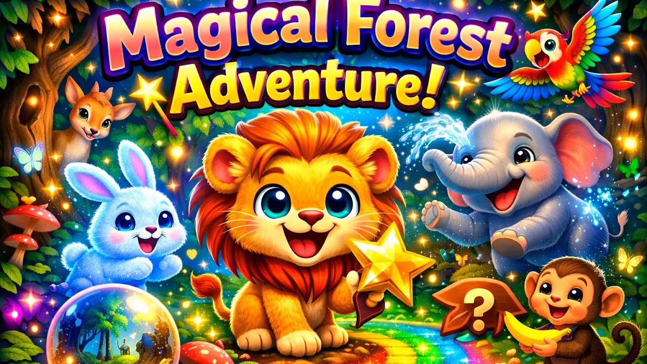 Magical Animal Adventure! 🦁✨ | Leo & Friends in Enchanted Forest #KidsMagicForest #AnimalAdventure
