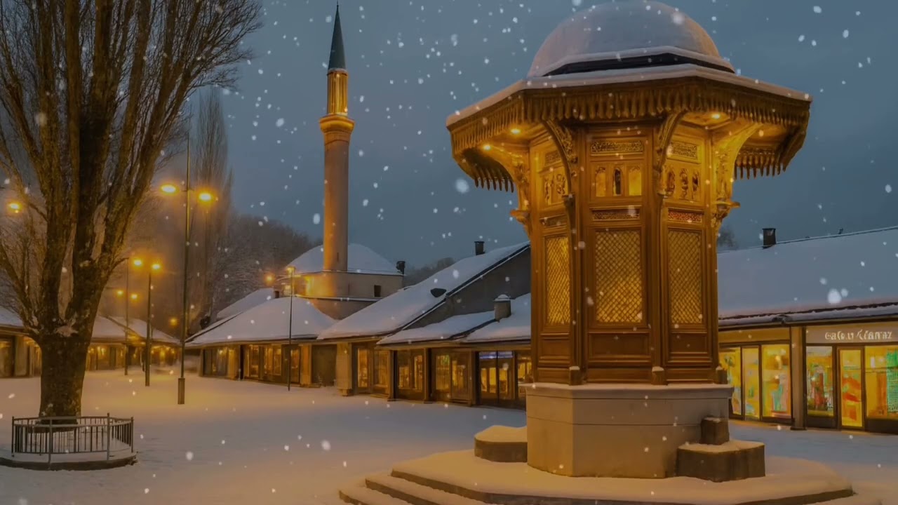Sevdah i Snijeg na Baščaršiji (Sebilj Noću) | Sevdah & Snow in Sarajevo (Old Town at Night)