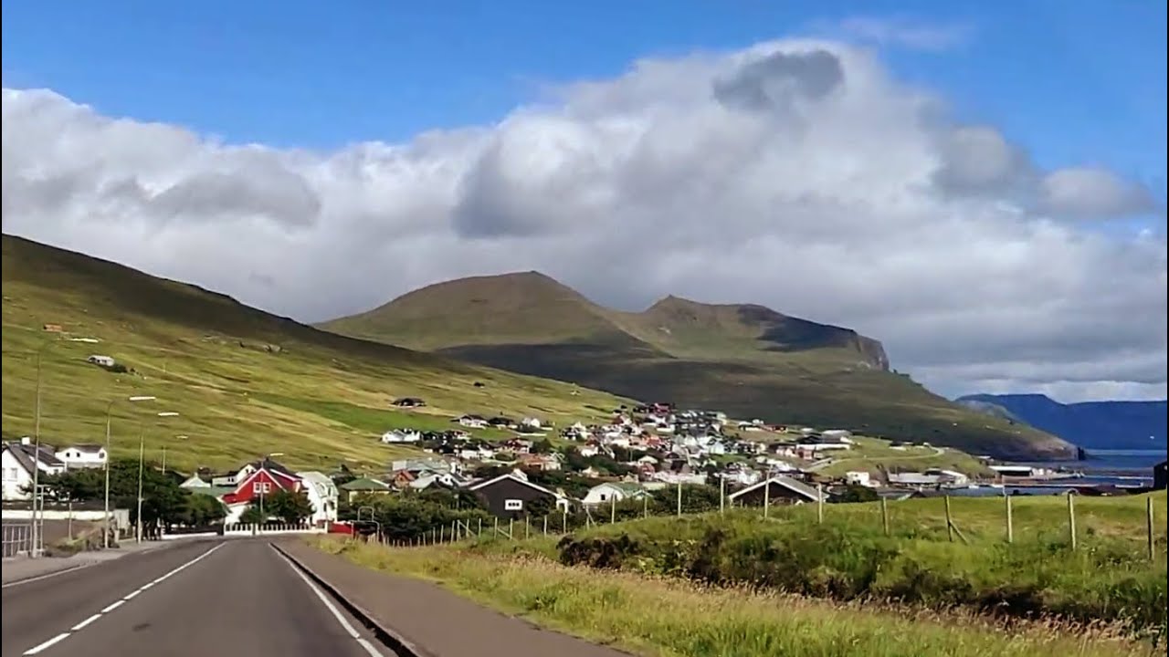 Driving on the Faroe Islands: Sørvágur towards Tórshavn
