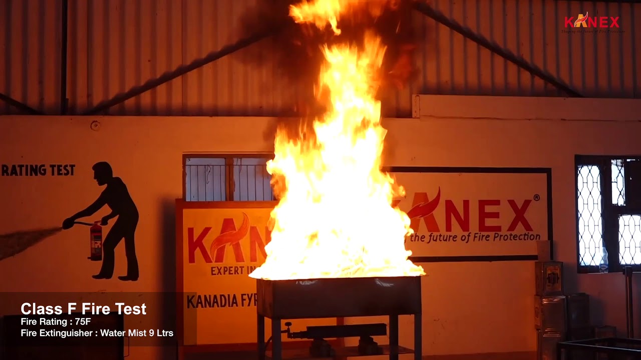 KANEX PORTABLE WATER-MIST STORED PRESSURE FIRE EXTINGUISHER - Fire Test
