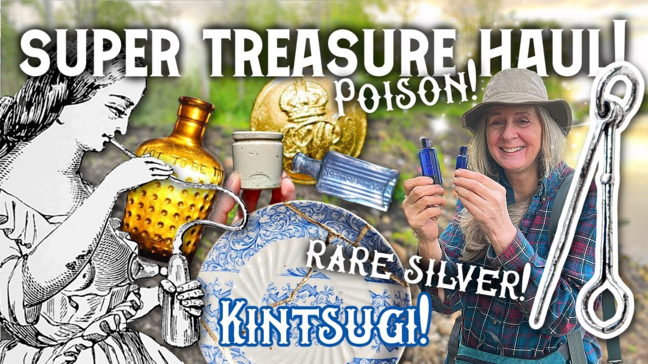 HUGE HAUL! Silver, Jewellery, Poisons + Kintsugi Repair of our Mudlarking find!