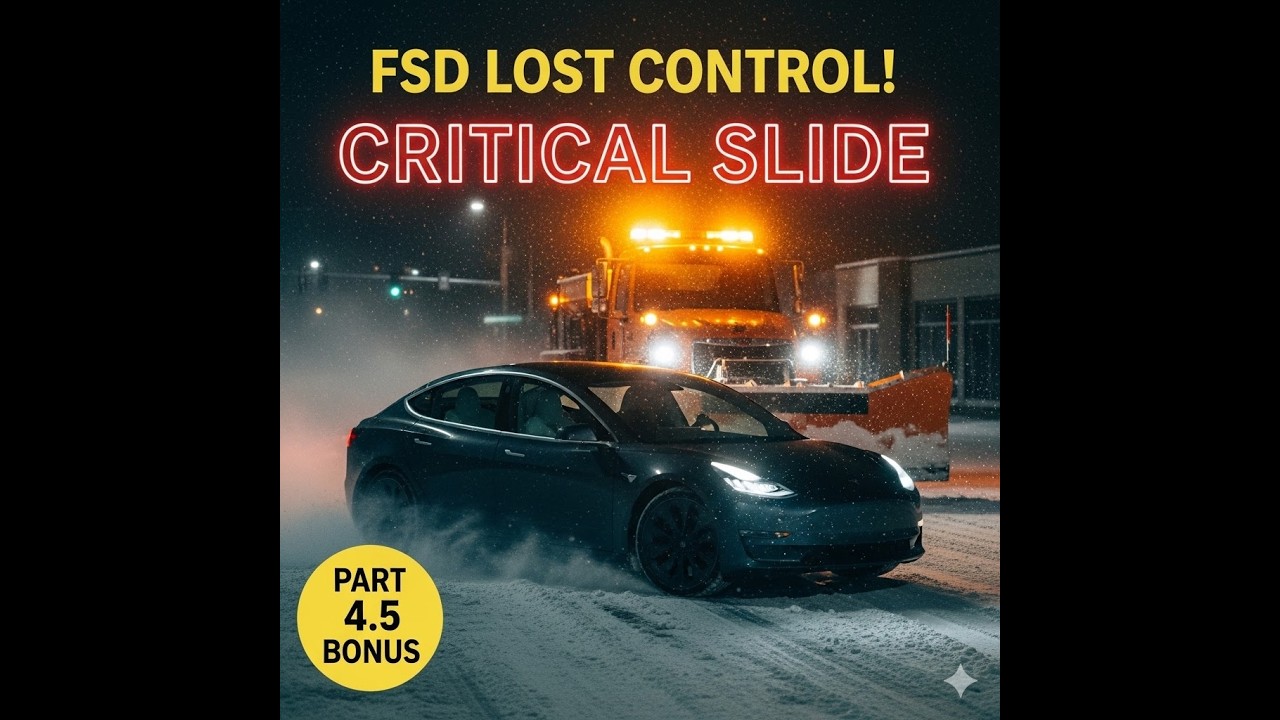 Tesla FSD v14 SLIDES into Intersection! 🚨 (Snow Gauntlet Bonus) #tesla #ai