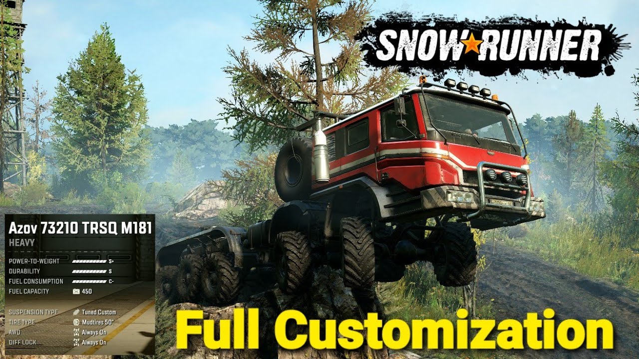 New Truck Azov 73210 TRSQ M181 Full Customization - SnowRunner Console Mods Gameplay @TIKUS19