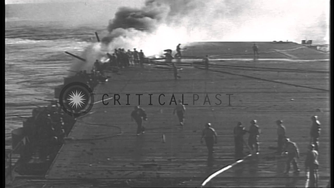 Japanese dive-bombers strike the USS Enterprise during World War II HD Stock Footage
