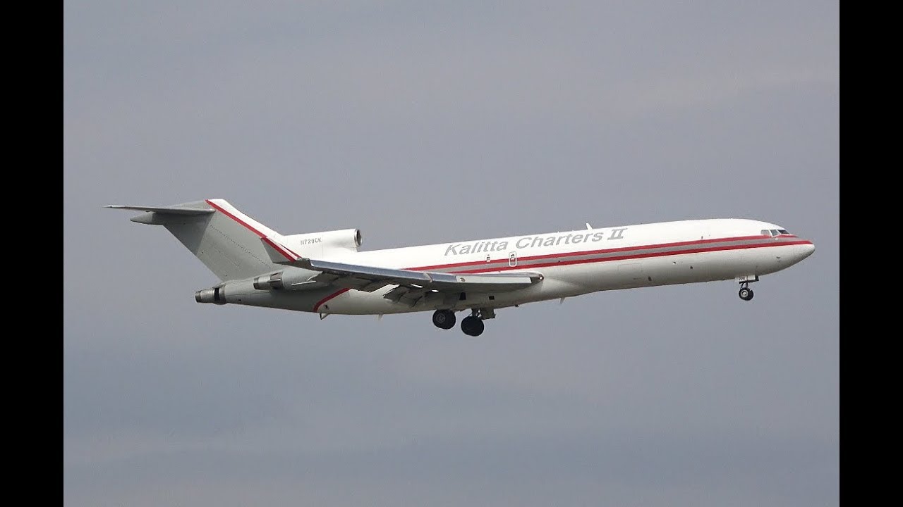 Kalitta 727 landing, YIP 4K
