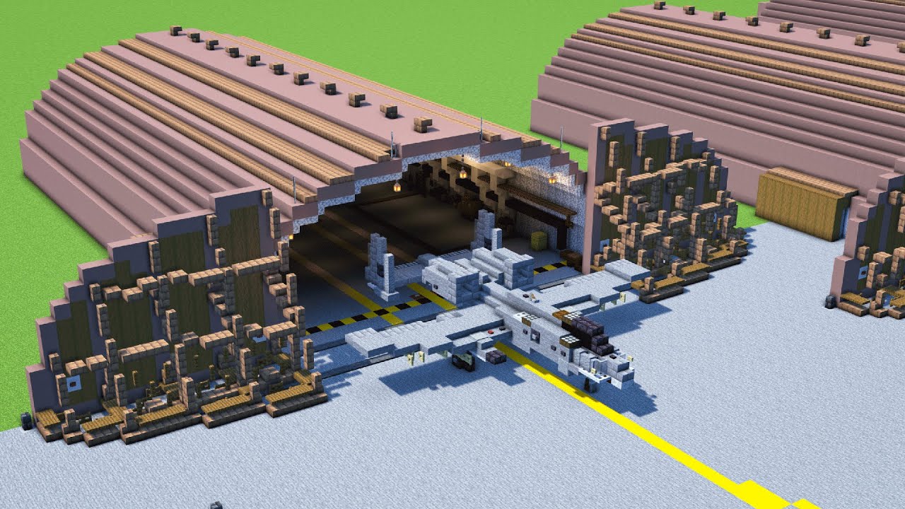 Minecraft A-10 Hardened Aircraft Shelter Hangar Tutorial