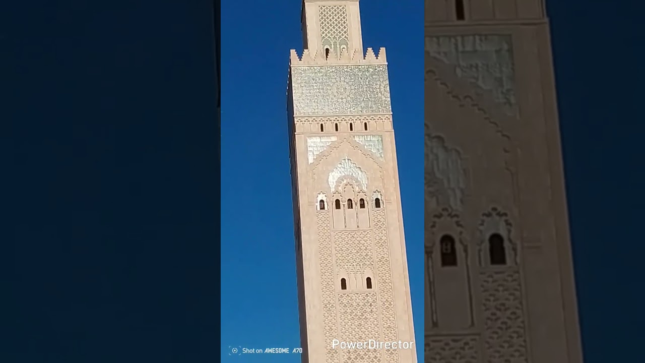 #مسجد الحسن الثاني بالدارالبيضاء # منار العنق # مارينا الشاطئ 