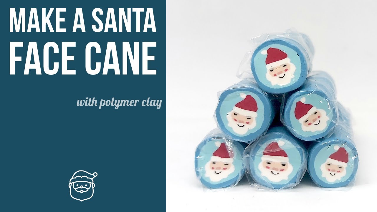 Make a Santa Claus Face Cane with Polymer Clay