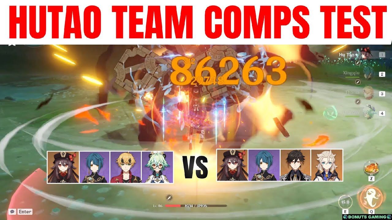 Quick Hutao Team Comp Tests - Thoma Sucrose VS Zhongli Albedo