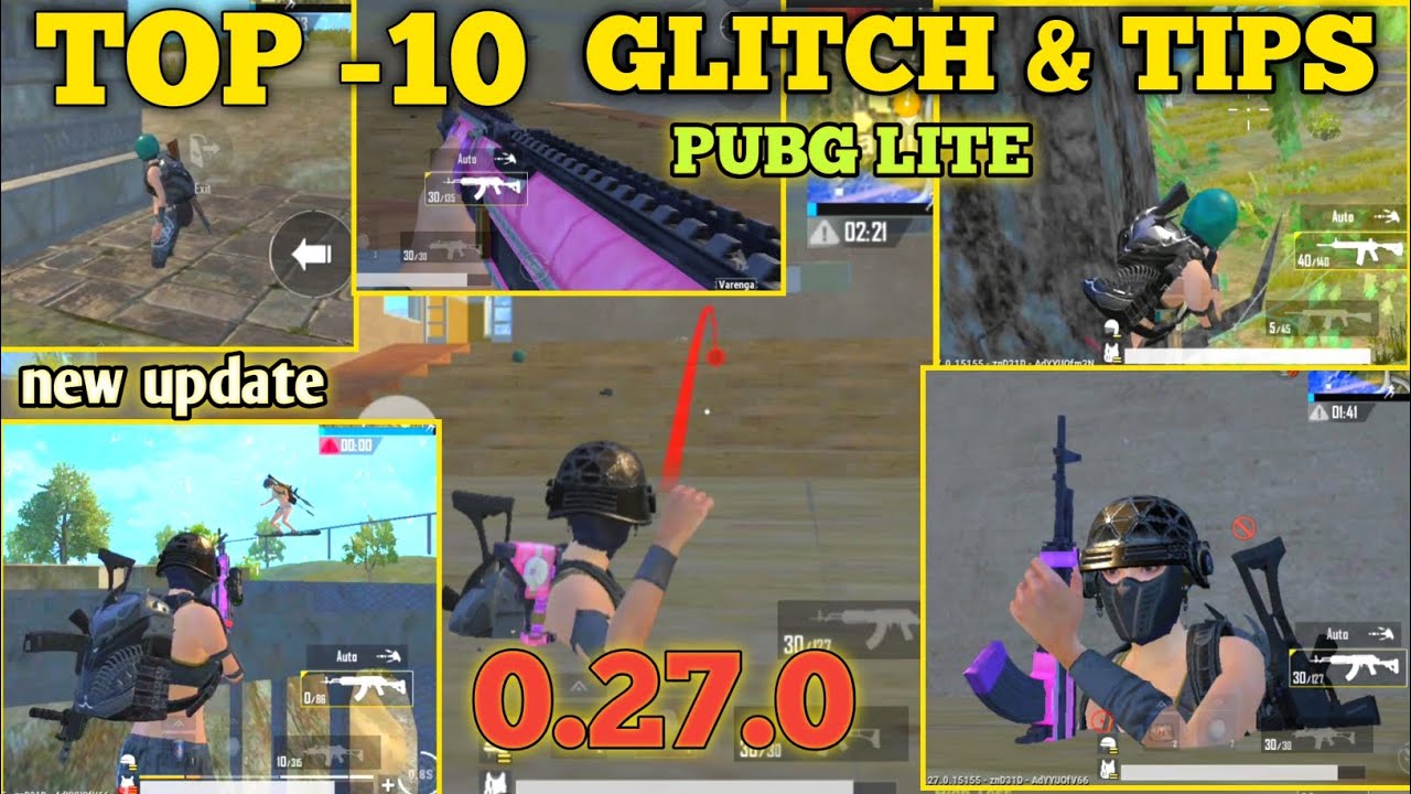 Pubg mobile lite Top 10 Secret Glitches and tips 0.27.0 update PUBG LITE rank push glitches & tips