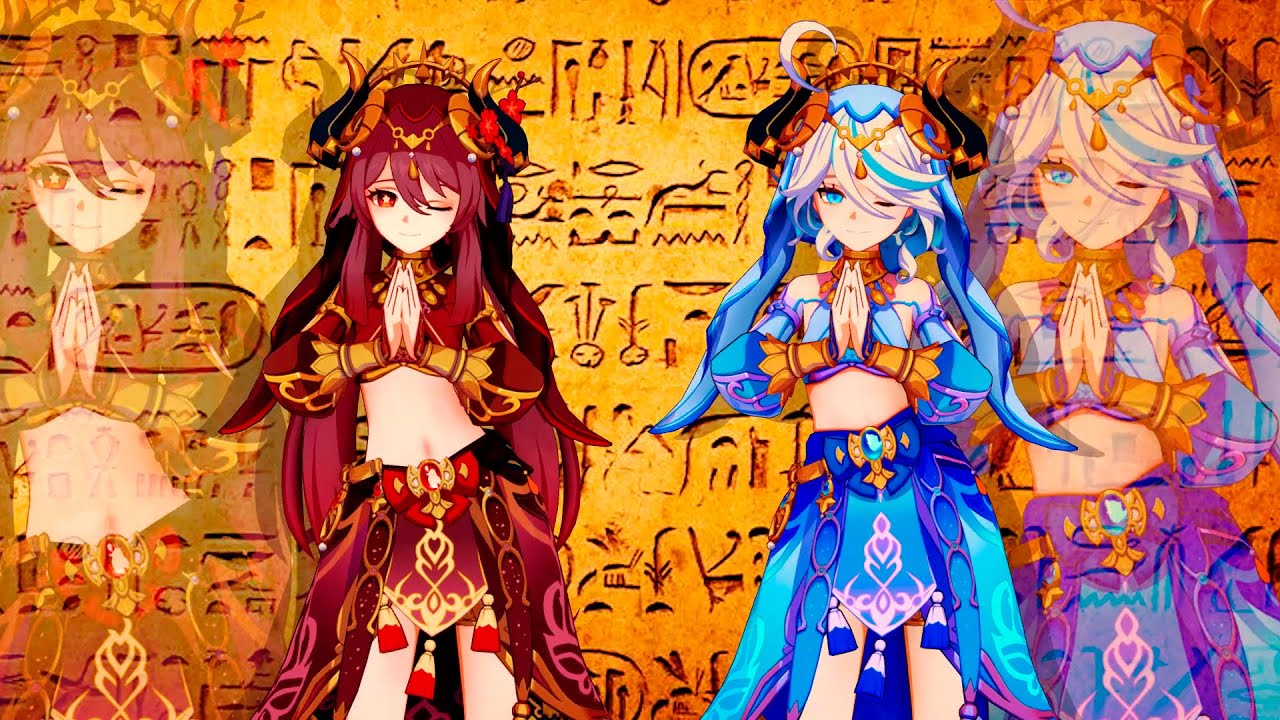 Furina + Hu Tao / Egyptian Trend【Genshin Impact】#furina #hutao #genshinimpact #hoyocreators