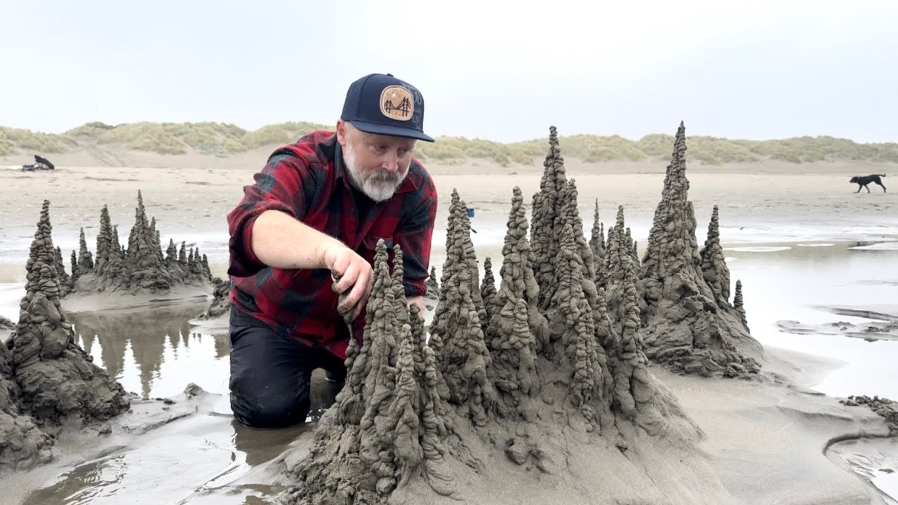 Creating Land Art at the beach