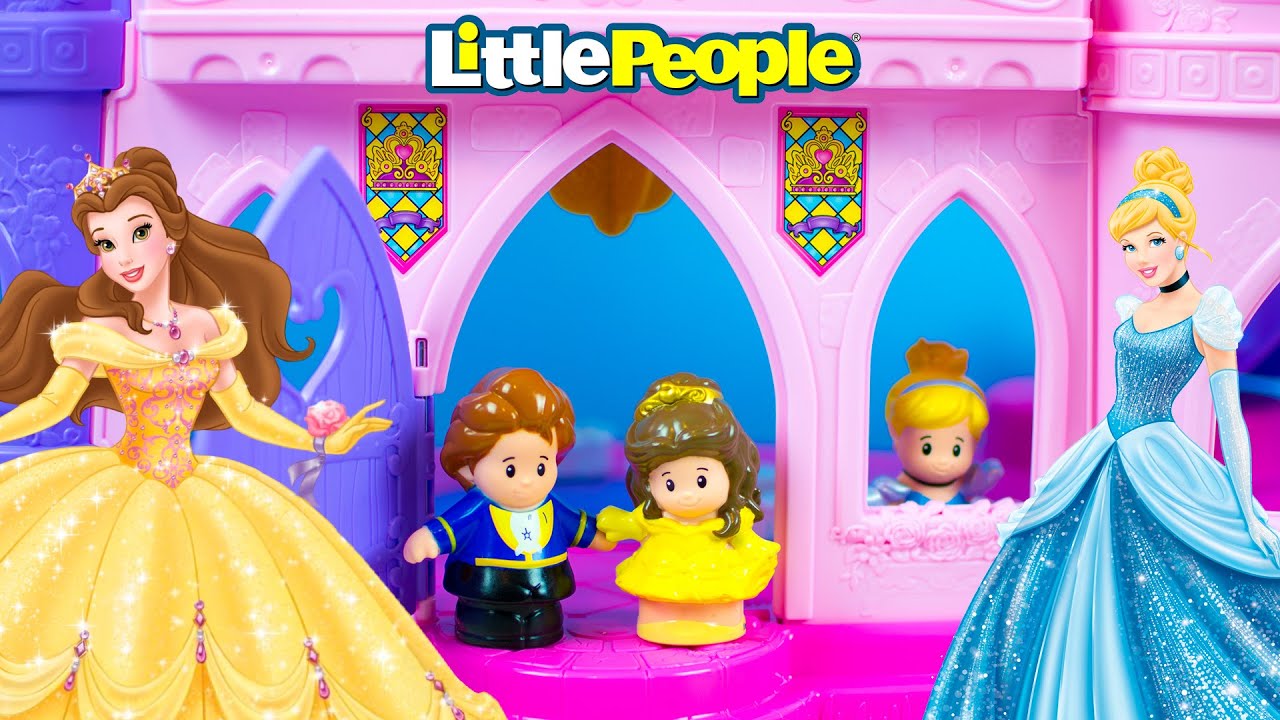 Disney Princess Musical Dancing Palace Little People Toys Belle Beast Cinderella Kinder Playtime