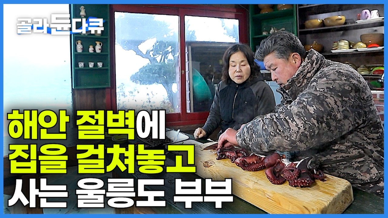 울릉도 해안 절벽에 집을 지으면 뭘 먹고 살까? 참 희한한 집을 지은 울릉도 섬 부부｜갯바위 절벽에 집 짓고 해산물 꺼내먹고 사는 사람들｜겨울 바다 울릉도｜한국기행｜#골라듄다큐