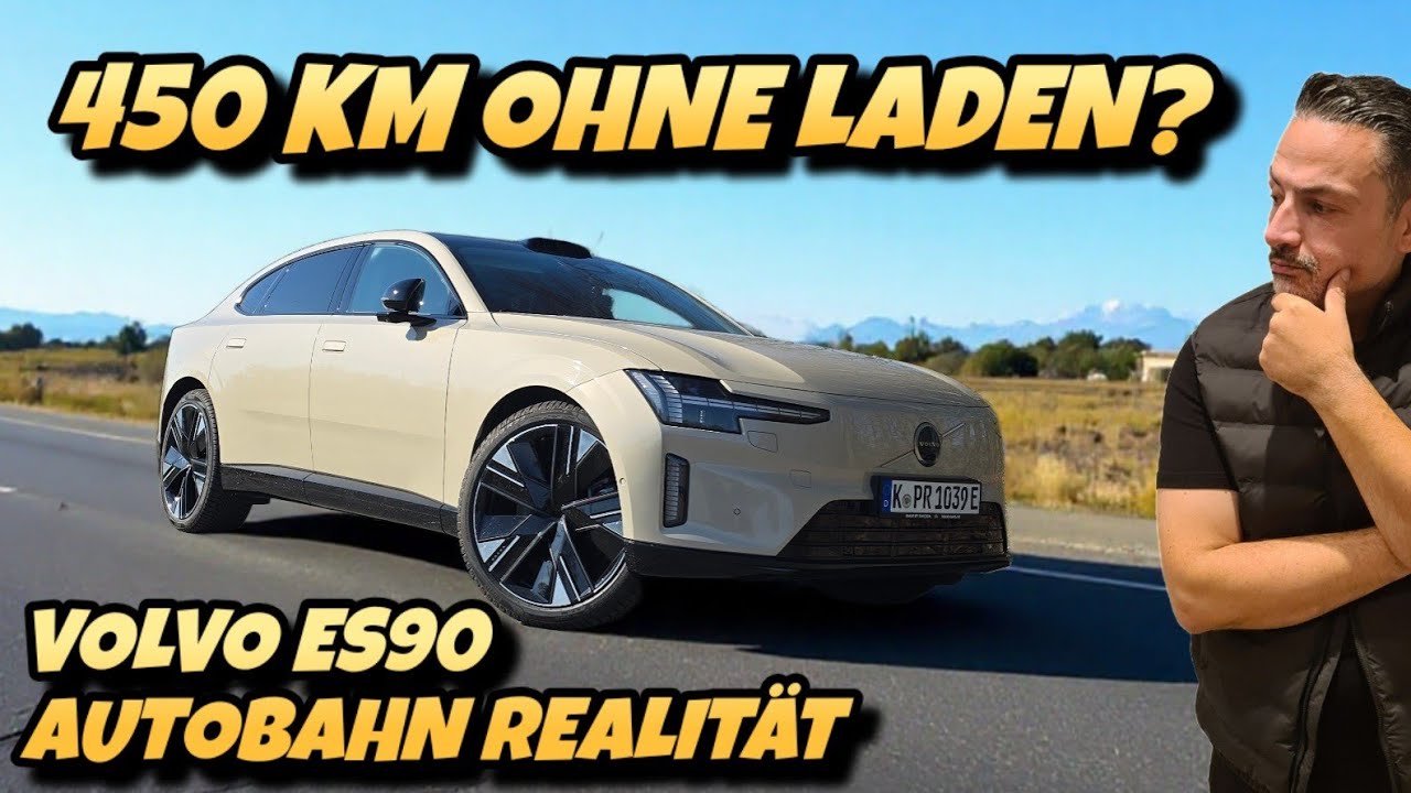 Autobahn Realit&auml;t Volvo ES90 Single Motor: Reichweite, Verbrauch & Ladezeit im Alltag! #ev 