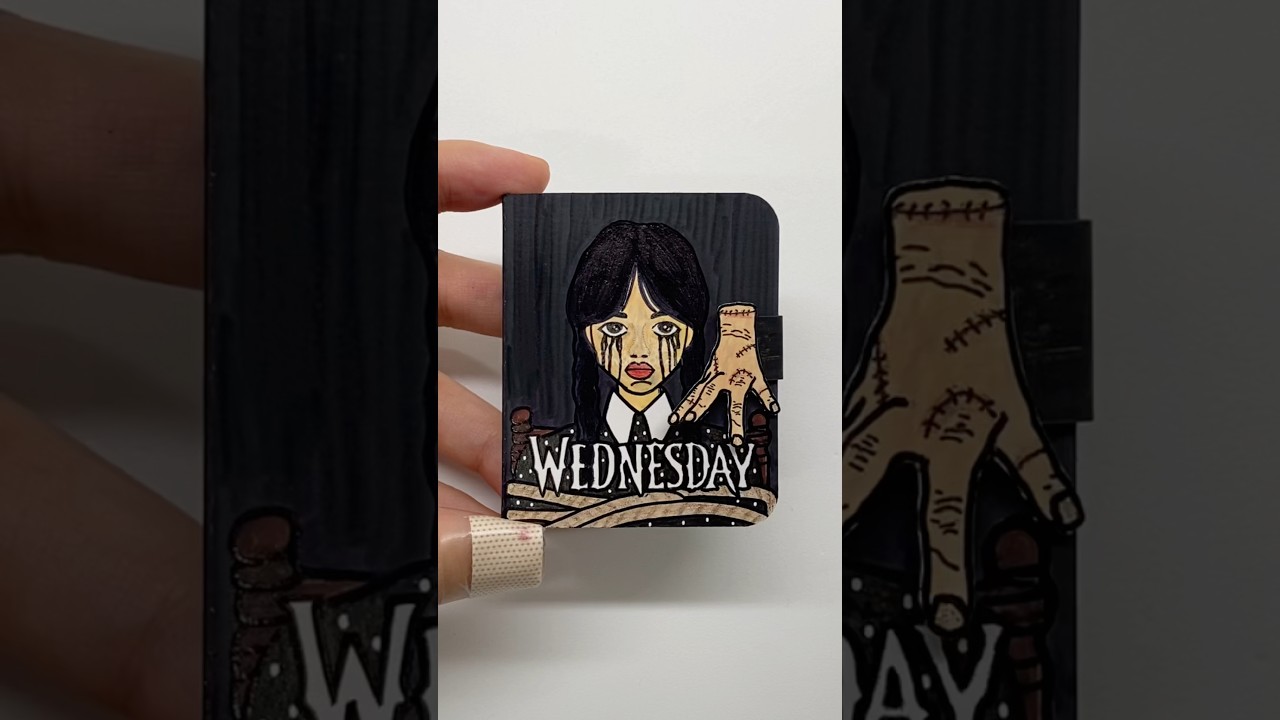 DIY Wednesday 2 Mini Sticker Book | Fun Paper Craft Ideas! #papercraft #enid #jennaortega #wednesday