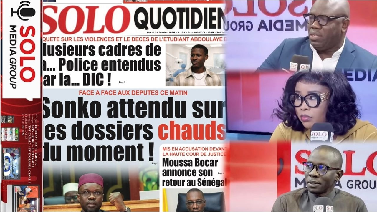 REVUE DES TITRES AVEC AHMED AIDARA FATOU ABDOU NDIAYE ET MANSOUR DIOP SUR SOLO MEDIA...