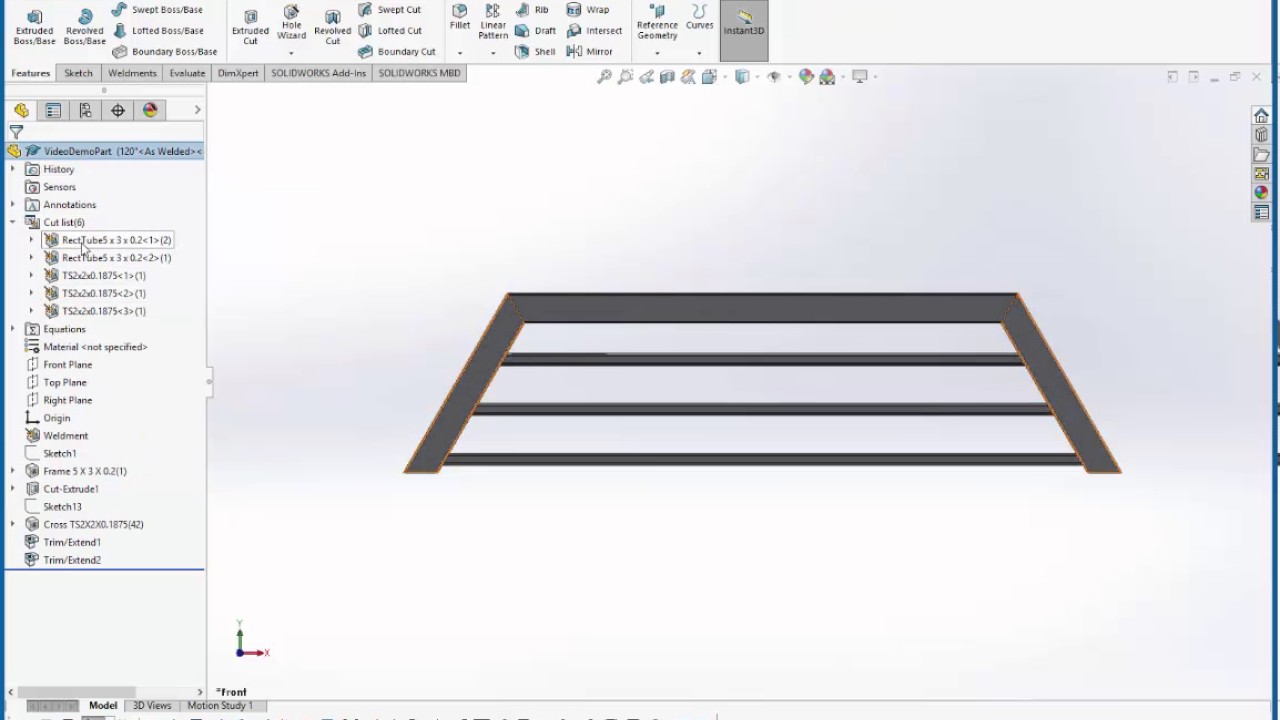 WeldmentDrawingCutlist