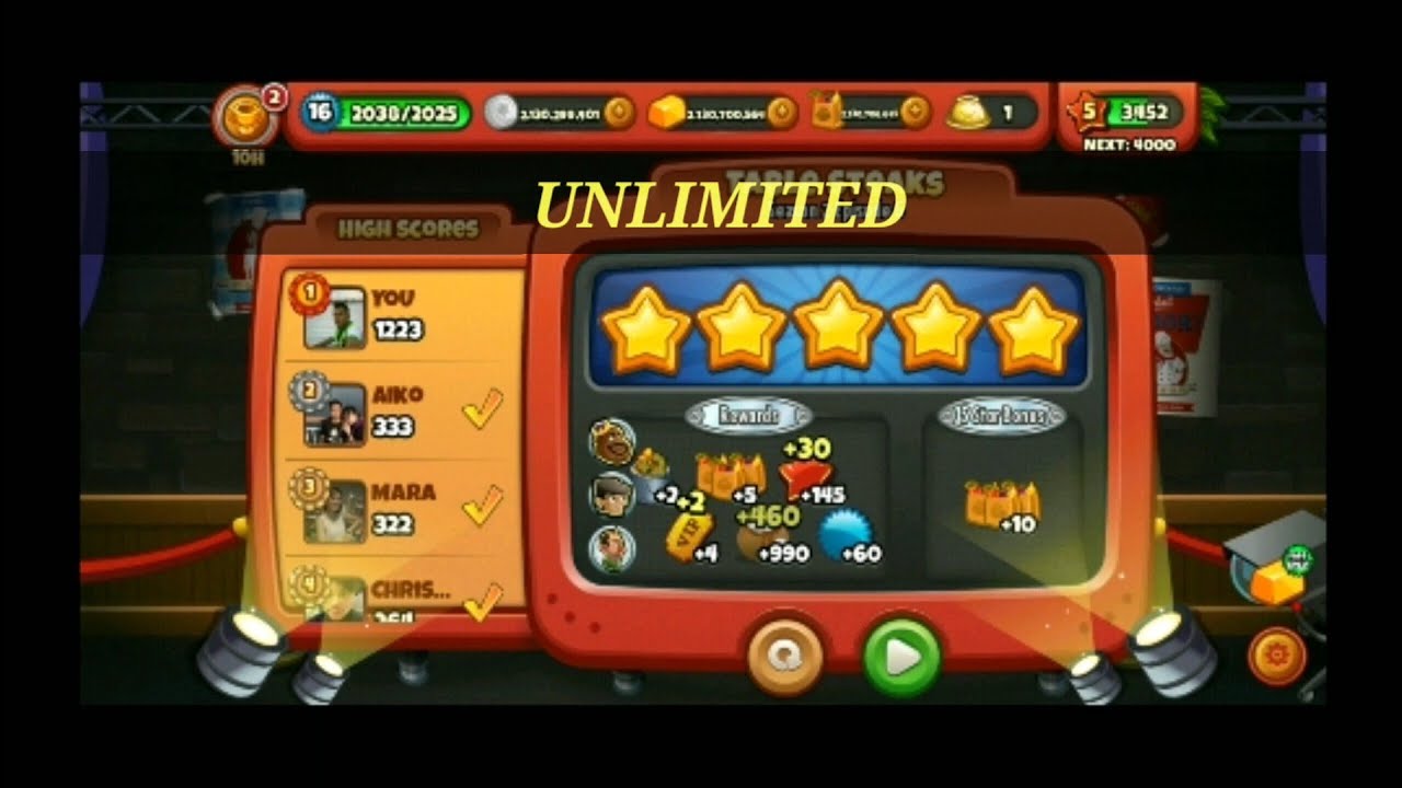 Cooking Dash Unlimited Resources