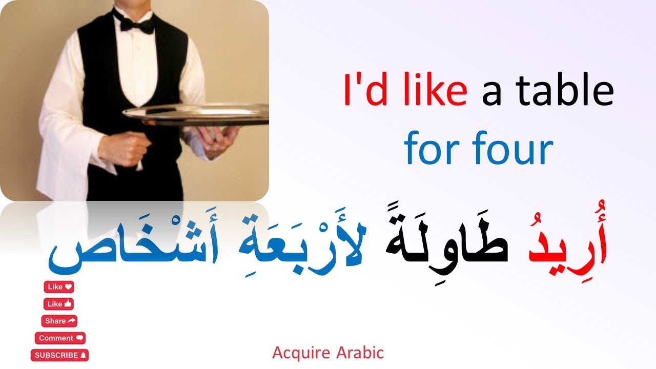 Learn ARABIC//  All you need to eat at the restaurant in Arabic.