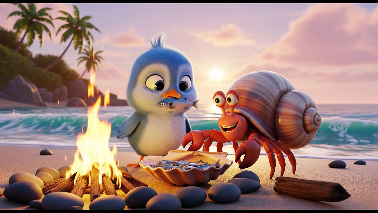 Cute Ocean Friends 🐦🦀 | Bird Fishing & Hermit Crab Cooking