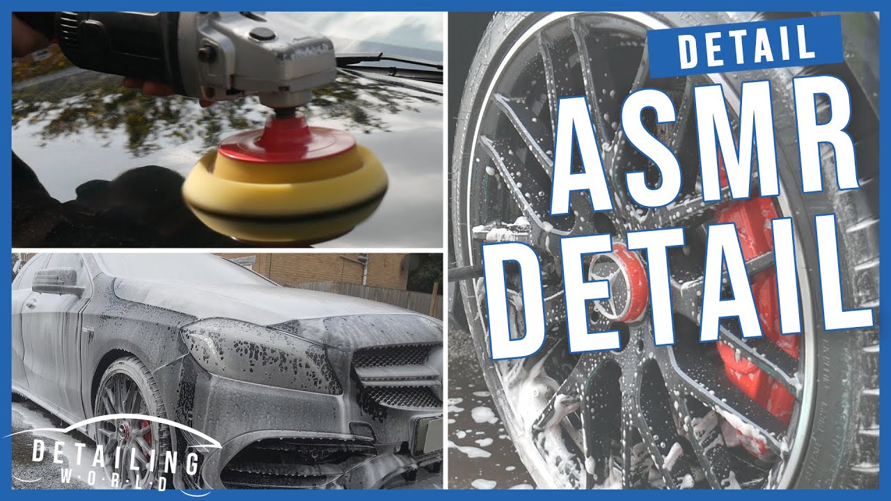 Satisfying ASMR Detail: Mercedes A45 AMG - Pressure Washer, Snow Foam, Running Water