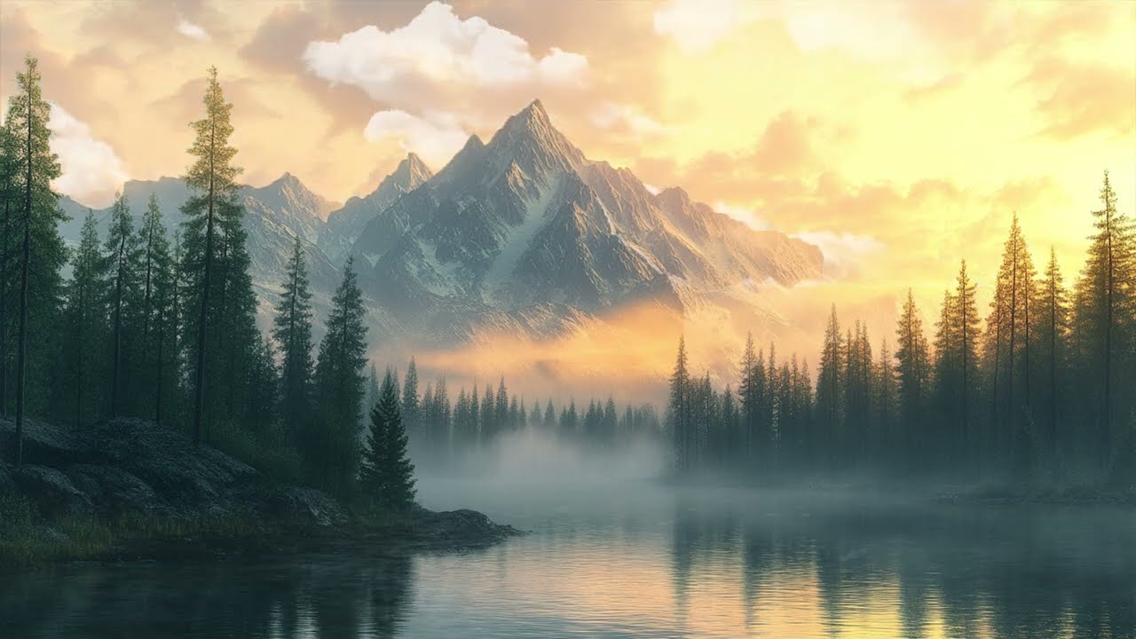 Serene Nature Escape | Soothing Wind by a Tranquil Forest Lake for Meditation & Deep Relaxation