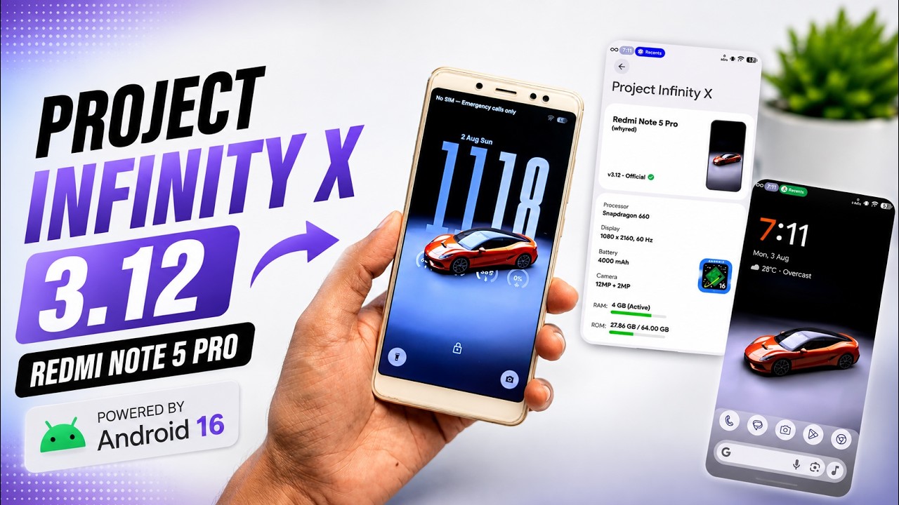 Project Infinity X 3.12 Android 16 on Redmi Note 5 Pro 🔥 Best A16 ROM Ever?