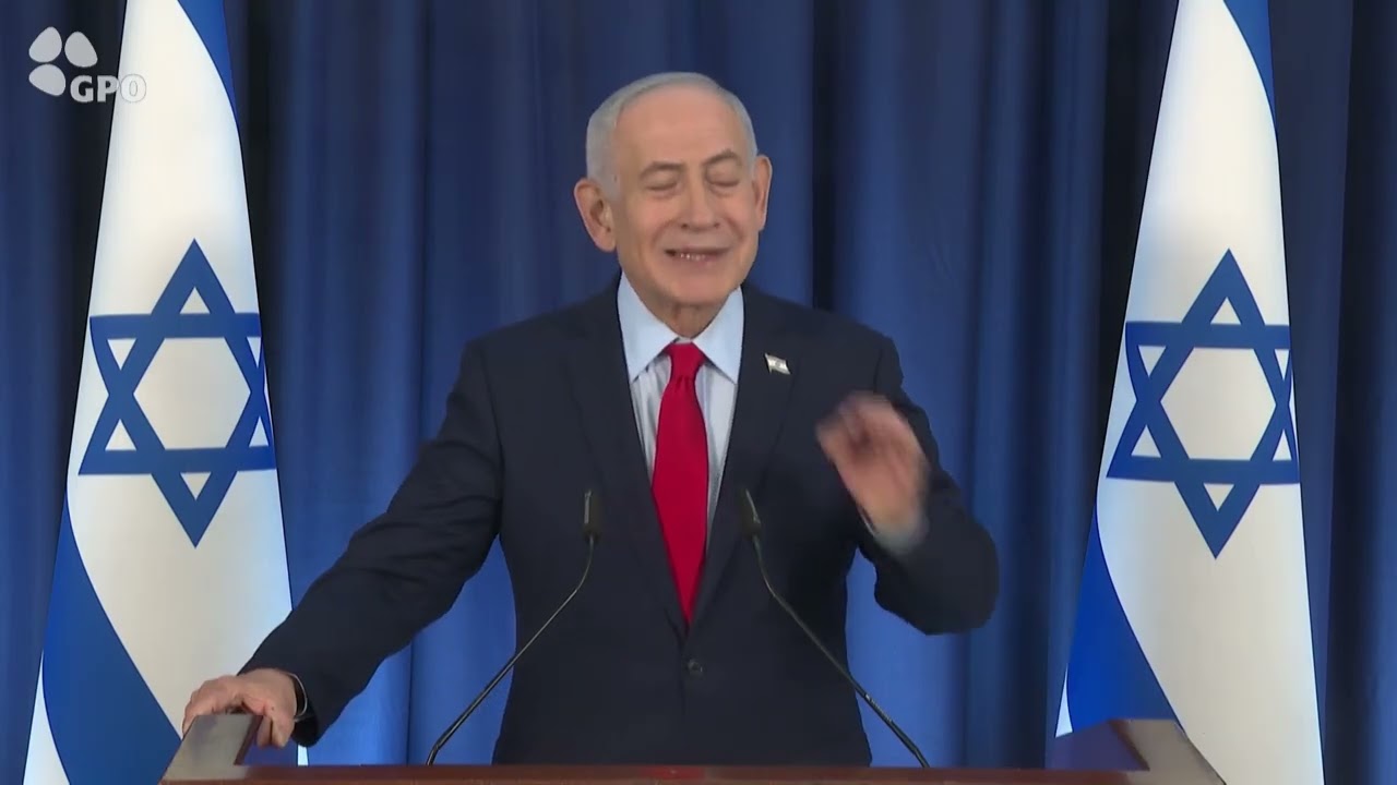 ראש הממשלה בנימין נתניהו בהצהרה לתקשורת