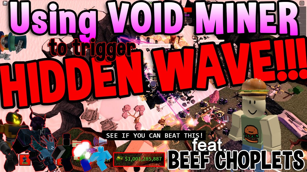 USING VOID MINER TO TRIGGER HIDDEN WAVE IN TOWER DEFENSE SIMULATOR - ROBLOX