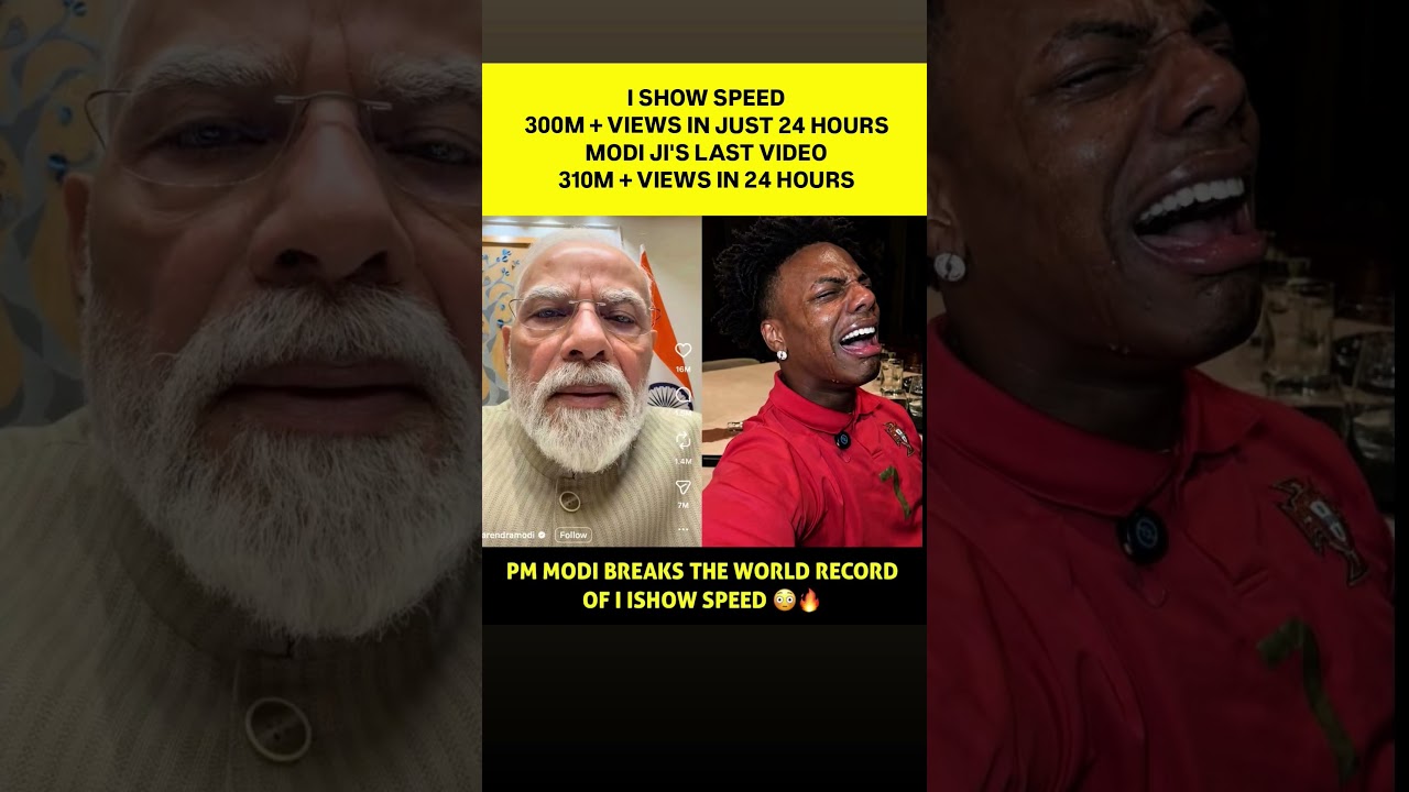 PM MODI BREAKS THE WORLD RECORD OF I ISHOW SPEED
