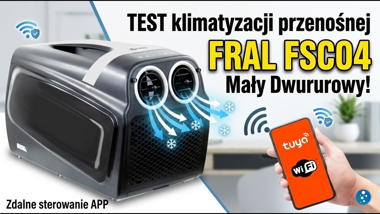 TEST i recenzja klimatyzacji przenośnej FRAL FSC04 / przenośny mały dwu rurowy klimatyzator