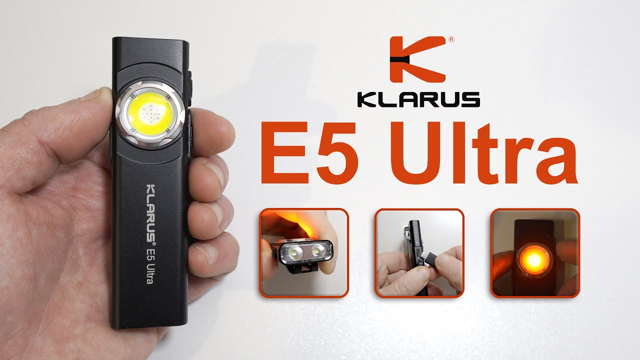 KLARUS E5 Ultra flashlight - Flagship Ultra-Slim EDC with Triple Light Sources