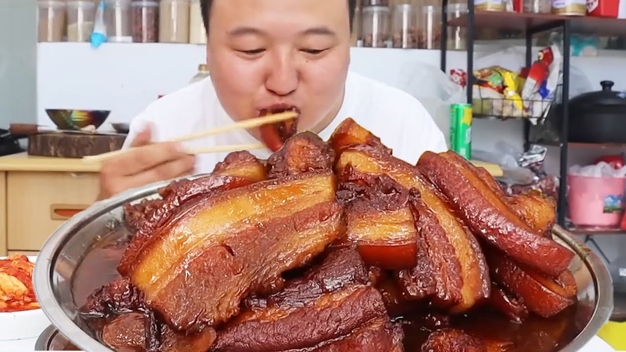 Секрет тушеной свинины в китайском стиле, вкусная и не жирная | Мукбанг