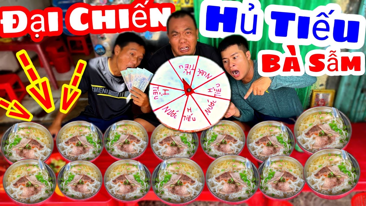 TXTV - Thánh Xàm Dẫn Cả Team Ra Quán Hủ Tiếu Bà Sẩm Nổi Tiếng Sa Đéc Chơi Vòng Quay Nhân Phẩm