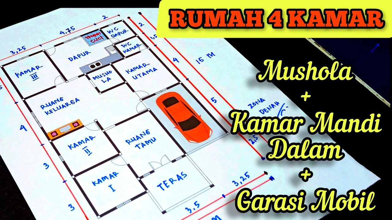 Rumah 4 Kamar Tidur Ukuran 10x15 Meter