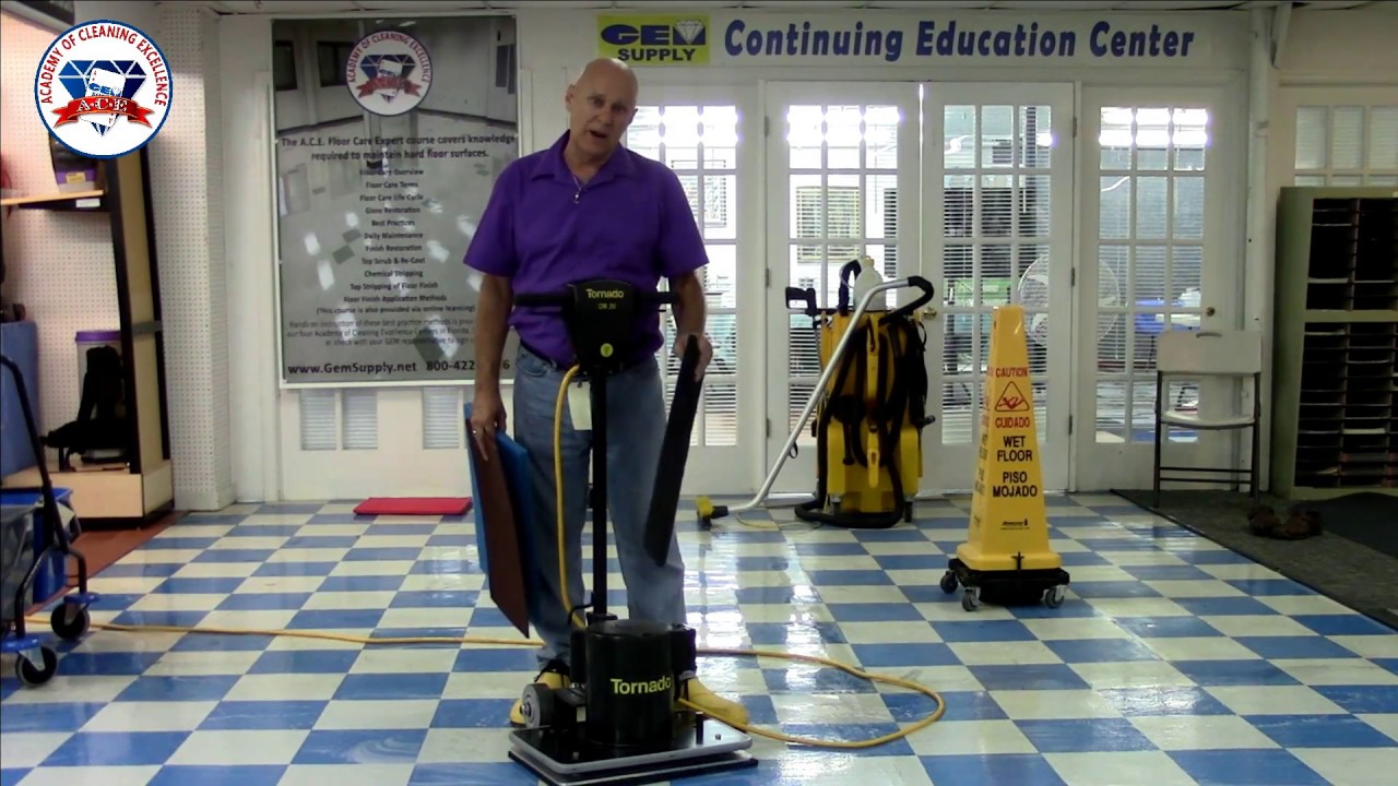 Proper Procedure to Stripping (Removing) Floor Finish Part 2 - Applying Stripper