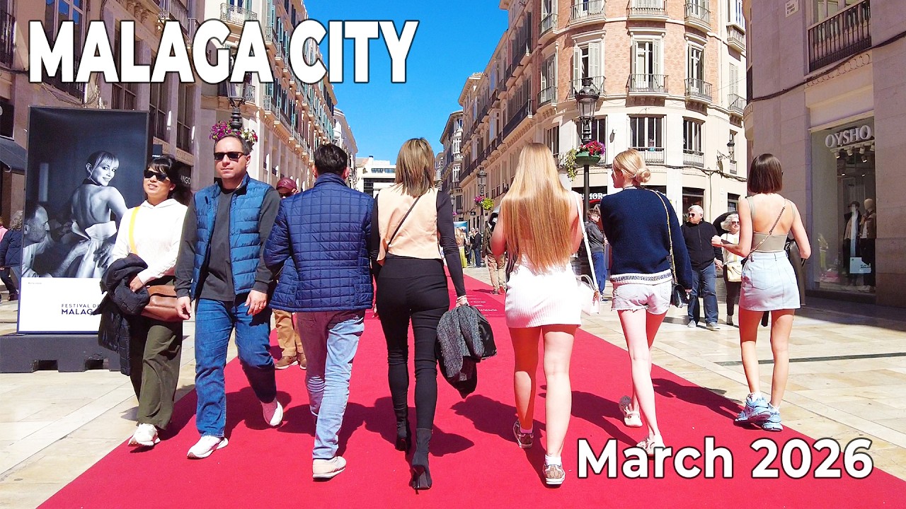 Malaga City March 2026 Walking Tour Costa del Sol Spain [4K]