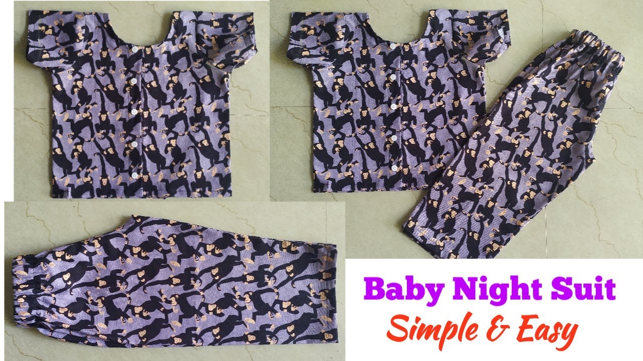 Baby Night Suit Cutting and Stitching