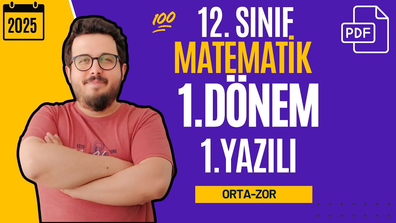 12.SINIF MATEMATİK 1.DÖNEM 1.YAZILI ORTA-ZOR | TAKTİK MATEMATİK| #yazılısınavsoruları  #yazılı