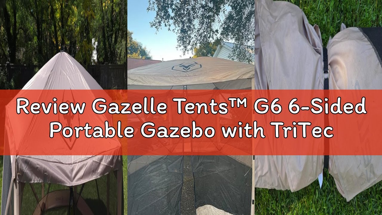 Review Gazelle Tents™ G6 6-Sided Portable Gazebo with TriTech Mesh, Easy Pop-Up Hub Screen Tent, Wat